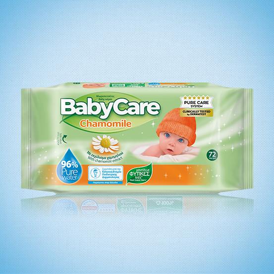 BabyCare Chamomile Pure Water Μωρομάντηλα