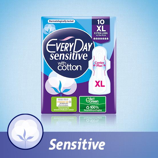 EveryDay Ultra Plus Sensitive with cotton Extra Long