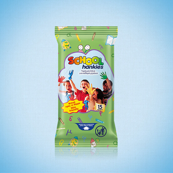 School Hankies hand cleansing wipes specially designed for children
