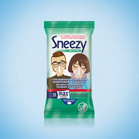 Wet wipes for cold relief Sneezy